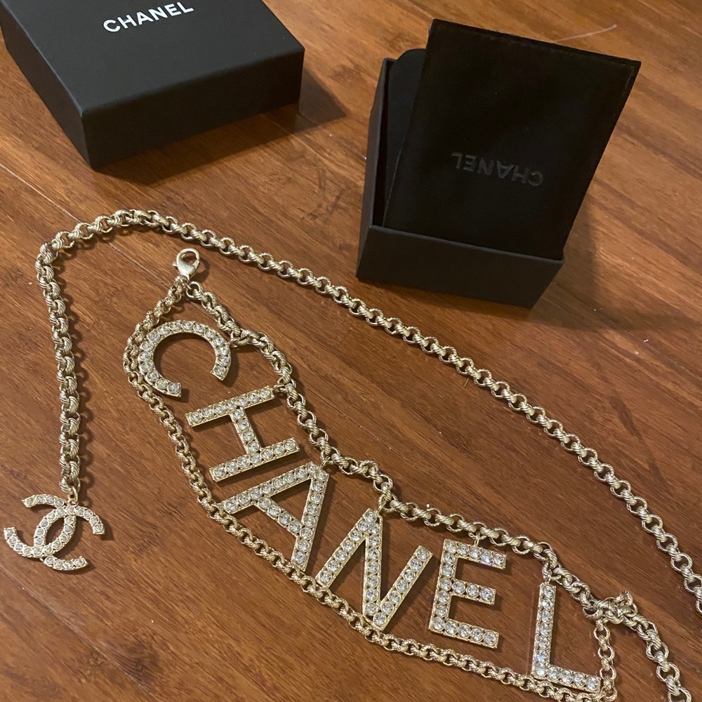Chanel Chain Belt 2019 gold rhinestones